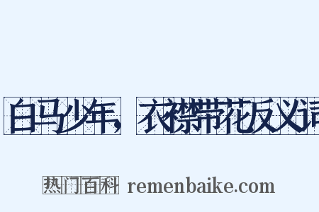 白马少年，衣襟带花反义词是什么意思的图片